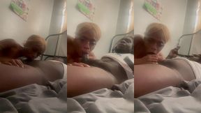 litty laying down while star swallows