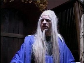 Fat ass blonde chick in robes get twat fucked on throne by hot cock king