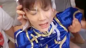 Chun Li dressed Asuka Ohzora getting creamy bukkake