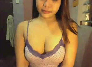 Amazing Asian teen so petite flashing her big tits on webcam