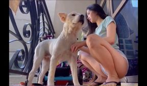 asian girl trims pubes