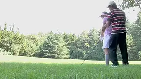 Horny Japanese gal pounded hard after a round of golf