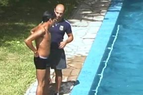 Dad raids Latino twunk's pleasuring bung by pool