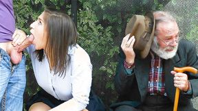 ”Lustful Teen Babe Abella Danger Bored waiting for the bus so Fucks Instead”