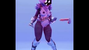Hentai Team Leader Rides Dildo in Animated Fortnight Fantasy Scene