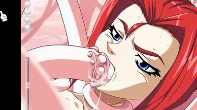 Redhead Foxy gets tied up and pounded by a tentacle monster in anime porn