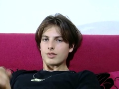 Cute horny boy Jayce Champlin with full balls wanking