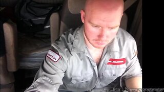 Ginger Trucker Driven to Work by Voyeuristic Bear: Thor Johnson