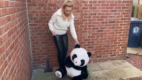 Panda destruction high heels crush stomp smoking