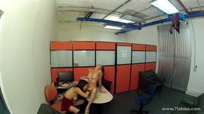 Lesbian boss and employee get caught on security cam during ravishing lesbian