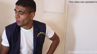 Latino cop stuffs his big cock into brazilian office worker at mundomais