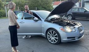 mature busty lady asks car mechanic to fuck her