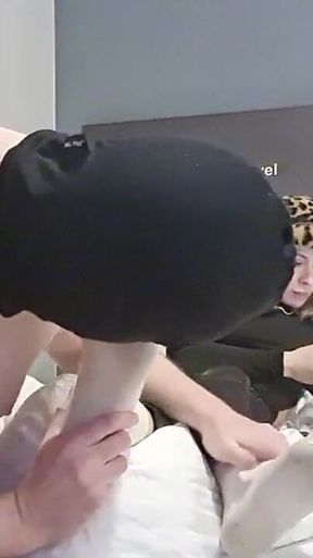 He Sniffs and Licks My Sweaty Boots, White Socks and Feet