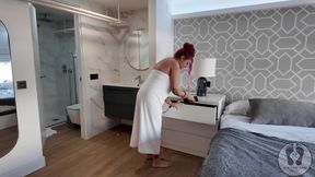 4K Towel Fetish Humping the Corner with Pillow and Furniture