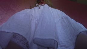 White Dress, White Lingerie Upskirt JOI