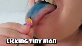 Giantess Licking & Sucking Tiny Man – Wet Tongue Play & Mouth Insertion Close-Up