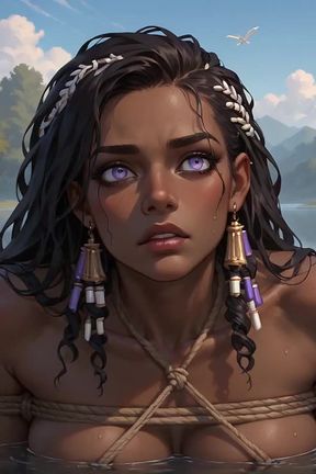 Sultry Ebony Entices at the Water's Verge - XXX!