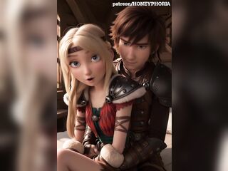 Astrid Hofferson and Hiccup filming their 1st sex movie scene How to educate your Dragon CG toon animation