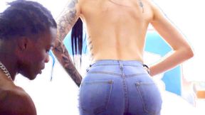 ”Lonely ebony haired cat gets seriously drilled”