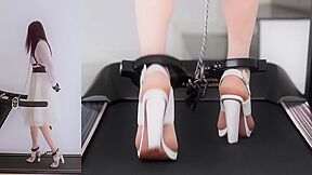 Asian Chained Treadmill Walking In Heels - Teaser Video