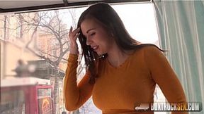 Spanish Beauty Nekane Gets Public Cumshot on Her Plump Rear