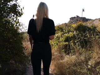 Blond tourist. Suck on the mountain. Julia Rain.