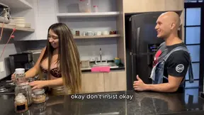 Verito Aguas gets pounded in the kitchen by horny handyman ErikKlein after blowjob and hard Sex