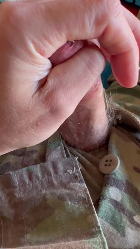 Horny Soldier Jerks off in His Room Shooting a Nice Cream Load on His Sarge's Crusty Boxers