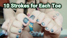 Shiny Toe JOI 10 Strokes for Each Toe Foot JOI Long Toe Jerk Off Games