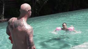 ”Petite Brunette Is Big Enough To Swim, & Big Enough To Fuck”