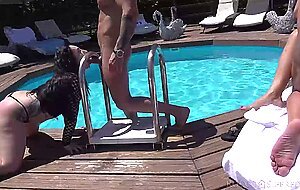 Orgy by the pool, Malena Nazionale, Christie Dom