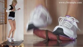 Furious Trampling, Stomping, Jogging until Cum in Nike Sneakers by Mistress Alina - with Cumshot Compilation (HD) - Cockbox Cockboard Trample CBT Ballbusting