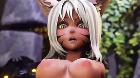 3 Catgirls Summon A Gigacock Demon And Got Fuck Silly