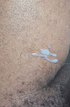 Quick Cum on my thigh after a slow stroke