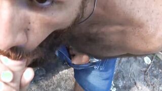 Hairy Latino Rodrigo El Santo rides Pablo X dick outdoors