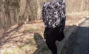 Outdoor Crossdresser Jane Plays with Sex Toy