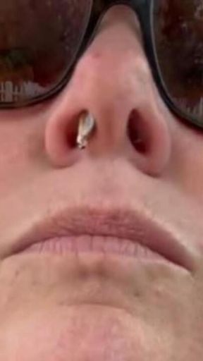 i don't like those sharp boogers that scratch my nose so i shoved a few tiny men up there so they can help me pick them out.