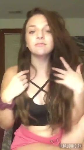 Athletic cutie shows off her solo moves