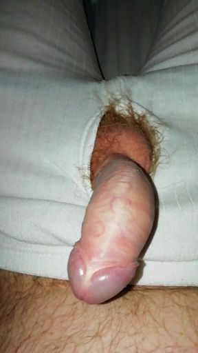 Hairy Daddy Bear Wanking in White Long Johns showing my Hairy Balls