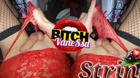 Trav big clit in the air. Red nightie, ladybug thong 🐞. VaneSsaBiTCHx PariSChienneTrvprod⁹&sup1;