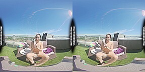 Sunny Afternoon Rooftop Dildo Masturbation College Girl Rosanna