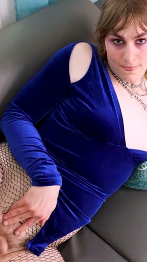 GROOBYGIRLS - Debutante Horny Blonde Tgirl With Anal Plug   Clip 1