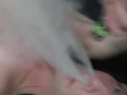 Compilation of 2 Snapchat Stories of Transgirl Self Breast Massage & Vaping