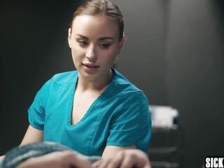 Strange creature and sexy nurse screwed inexperienced man and this guy enjoyed hardcore sex with sexy honeys
