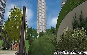Two 3d cops suck and fuck each other in the park
