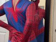 Playing with myself in spandex / superhero costume (1 of 2) No cum