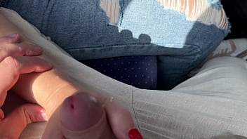 Full version - Crazy risky Handjob in the Train and left a Surprise on the Seat