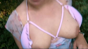 Risky Blowjob in the Park (Hot Blonde Milf)