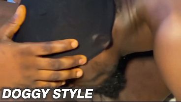 Curvy girlfriend gives a wet blowjob to her boyfriend before they go at it