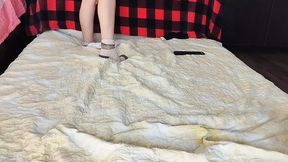 The hairy of a sexy woman dances naked  Sensual massage of a hot amateur couple with oil on the body